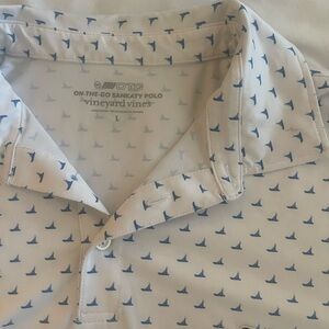 Vineyard Vines Men's Polo with Blue Sailboats